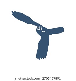 Flying bird silhouette vector illustration isolated on white background