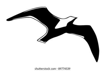 silueta de ave voladora, ilustración vectorial