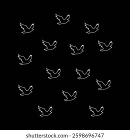  Flying bird silhouette ,vector illustrator 