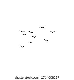 Flying bird silhouettes creating a calm and clean nature background with minimalist aesthetic.
