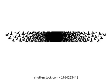 Flying bird  silhouettes on white background. Vector illustration. isolated birds flying. tattoo design.
