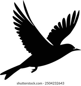Flying bird Silhouettes on white background