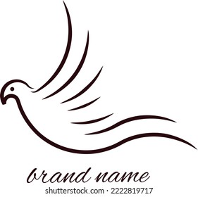 Flying bird simple logo concept