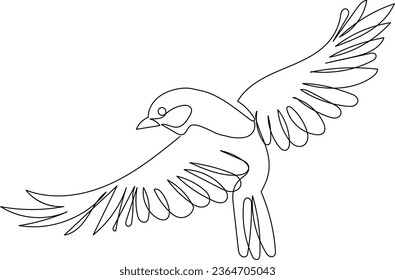 flying bird sketch on a white background,vector