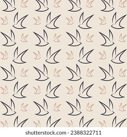 Flying bird smart seamless pattern design vector illustration background