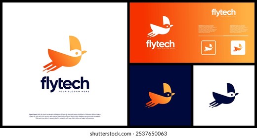 flying bird, software technology, innovation, design vector illustration.