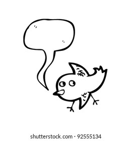 flying bird with speech bubble