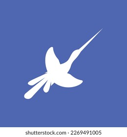 cigüeña de ave voladora largo pico diseño de logotipo aislado moderno ilustración vectorial