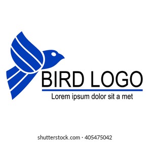 Flying bird, stylized vector logo.