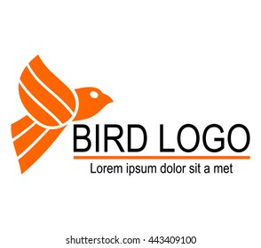 Flying bird, stylized vector logo.