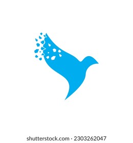 flying bird tech creative vector logo design