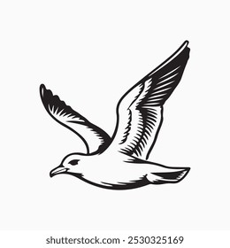 flying bird vector icon. Set of flying birds sign. Dark silhouettes isolated on white.