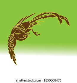 Flying bird, vector illustration with color