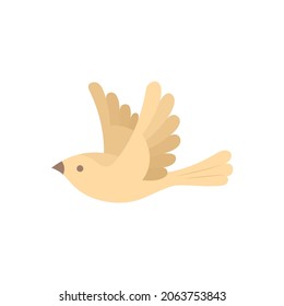 Flying Bird Vector Illustration. Flying Bird Drawing In Simple Cartoon Style. Part Of Set.