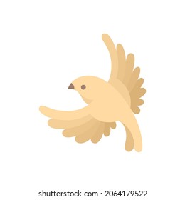 Flying bird vector illustration. Flying bird drawing in simple cartoon style. Part of set.