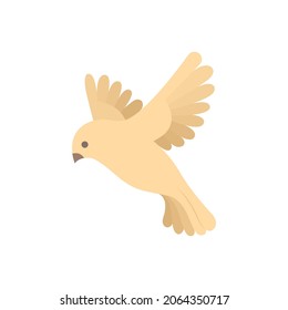 Flying bird vector illustration. Flying bird drawing in simple cartoon style. Part of set.