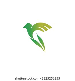 Flying Bird vector illustration logo. Colorful and minimalistic.