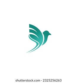 Flying Bird vector illustration logo. Colorful and minimalistic.