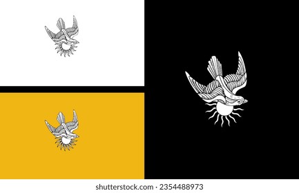 flying bird vector illustration outline design