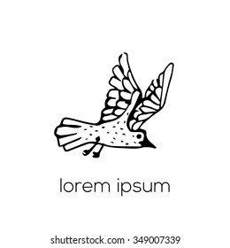 
Flying bird vector illustration (sign, symbol, logo)