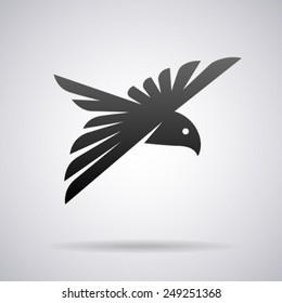 Flying bird vector logo design template