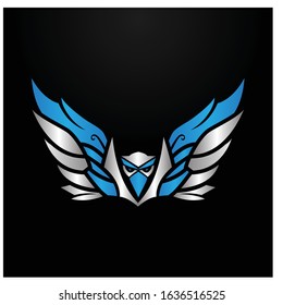 Flying Bird vector logo. Fancy bird design, eagle, eagle, logo vector lines. Logotype symbol of premium universal wing eagle. Simple Bird Extract with a minimalist style logo for your business