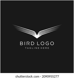 Flying Bird Vector Logo, Hawk Falcon Eagle Graphic Logo Design Inspiration