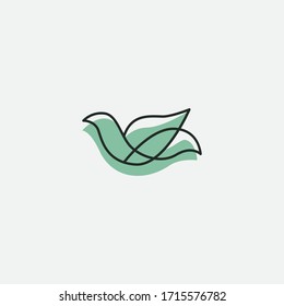 Logo del vector de aves voladoras. Ave de lujo, águila, halcón, diseño de logotipo de línea vectorial. Logotipo de símbolo universal de ala halcón premium.
