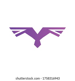 Logo del vector de aves voladoras. Ave de lujo, águila, halcón, diseño de logotipo de línea vectorial.