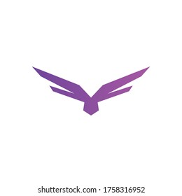 Flying Bird vector logo. Luxury bird, eagle, hawk, vector line logotype design.
