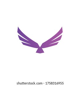 Flying Bird vector logo. Luxury bird, eagle, hawk, vector line logotype design.