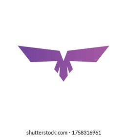 Flying Bird vector logo. Luxury bird, eagle, hawk, vector line logotype design.