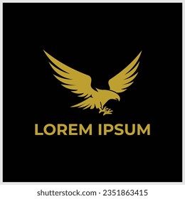 Logo del vector de aves voladoras. Ave de lujo, águila, halcón, diseño de logotipo de línea vectorial. Lotipo de símbolo universal de ala de halcón premium.
