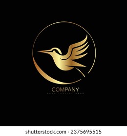 Fliegendes Vogelvektor-Logo. Luxus-Vogel-Vektorlinie