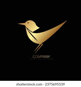 Logo del vector de aves voladoras. Línea vectorial de ave de lujo