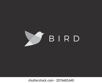 Flying Bird Vector Logo. Simple Icon Design.
