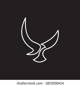 flying bird vector outline logo design inspiration