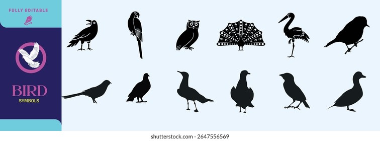 Flying bird vector and silhouette