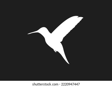 Flying bird of white silhouettes isolated on black background. Fit for logo, symbol, banner, bakcground, tattoo, apparel. Bird element vector. Eps 10