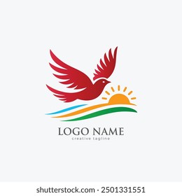 Flying bird, wing, icon, bird, eagle, wings, fly fully editable vector logo template