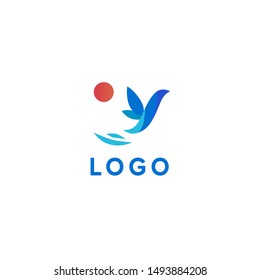 Flying Bird wings logo sign