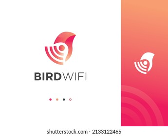 Design-Vorlage für drahtlose Vogel-Logos für Unternehmen und Unternehmen