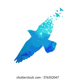 Flying Birds Abstract. Vector