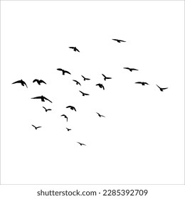 Flying Birds Black Silhouette Vectors Set EPS Free PNG Formats - Shutterstock ID 2285392709