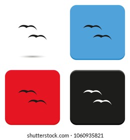 Flying birds flat vector icon.