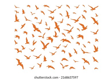 Flying Birds Flock Vector Icon Symbol Template