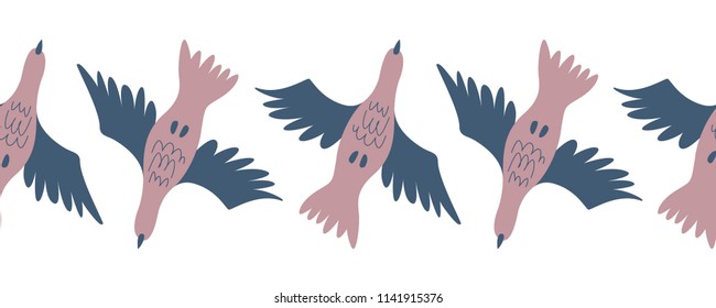 Flying birds horizontal pattern