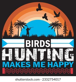 Flying birds hunting creative T shirt design image