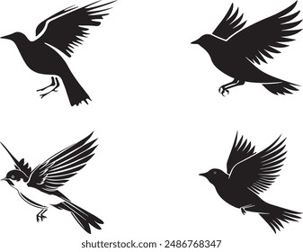 flying birds icon with illustration