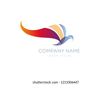 Flying Birds isolated, swoosh stylise , abstract birds-Logo design inspiration